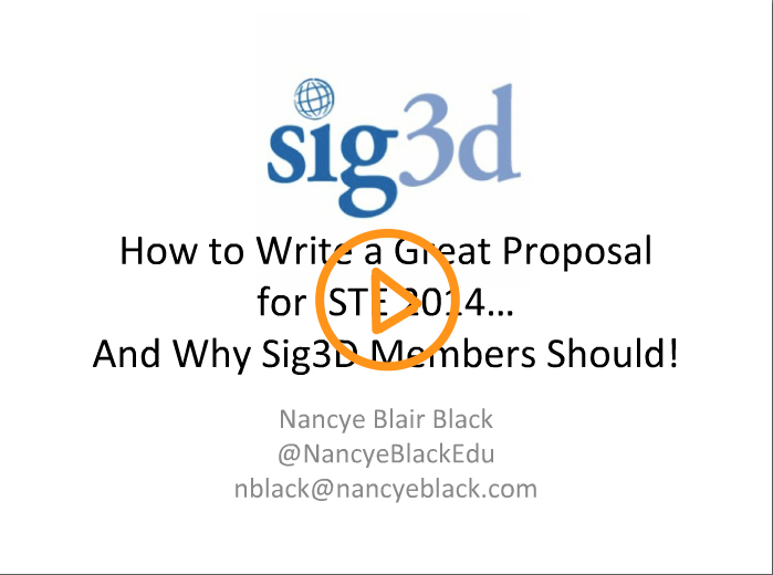 SIG3D ISTE14 Webinar